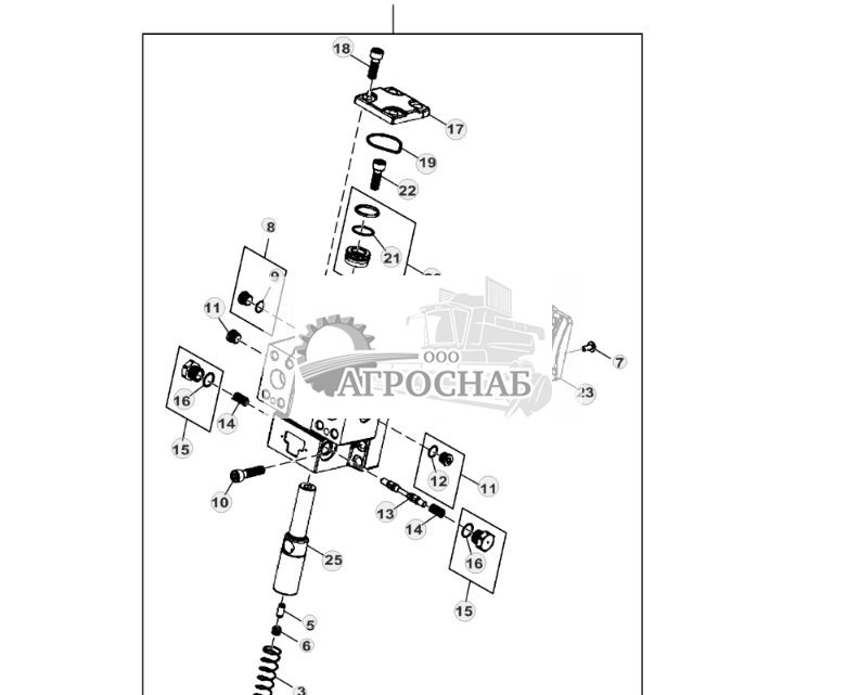 Компоненты двигателя гидростатического гусеничного привода, торцевая крышка и пружина обратной связи (334754 - ) - ST937388 22.jpg